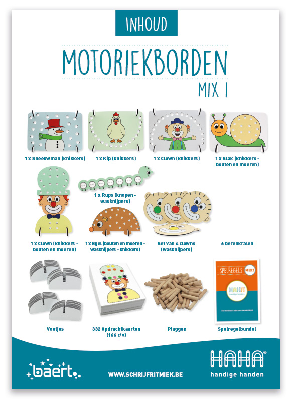 Motoriekborden - Handige Handen - mix 1 - per set