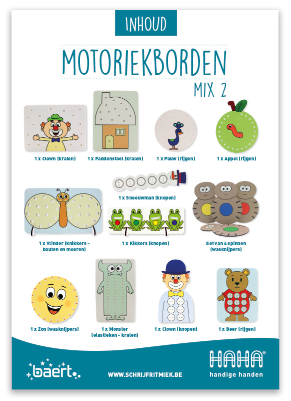 Fijne motoriek - Handige Handen - motoriekborden - mix 2 - per set