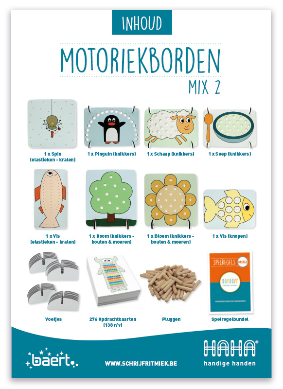 Fijne motoriek - Handige Handen - motoriekborden - mix 2 - per set