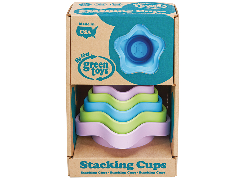 Eerste speelgoed - stapelen - Greentoys - stapelpotjes - 6 stuks