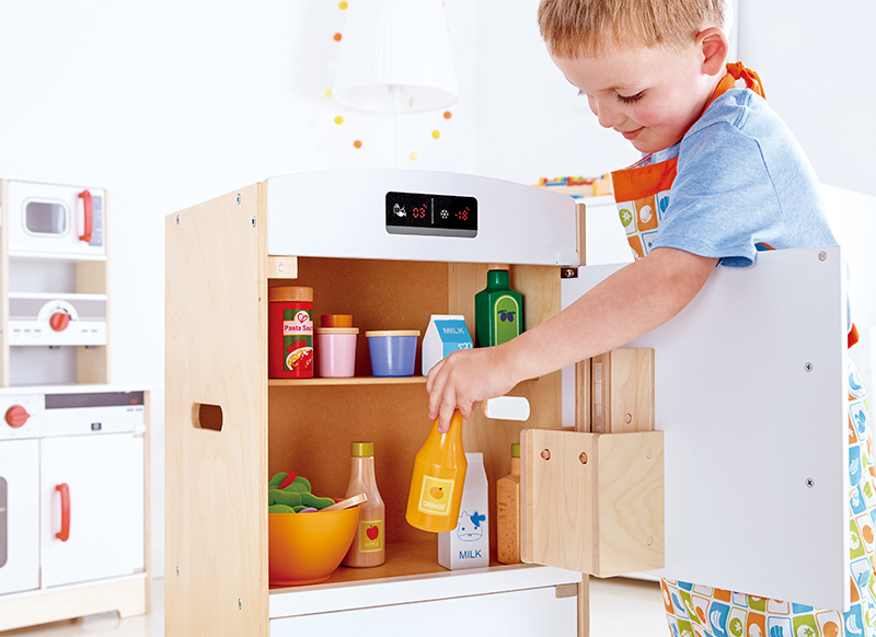 Speelmeubel - koelkast - Hape White Fridge-freezer - 35 x 30 x 74 cm - per stuk