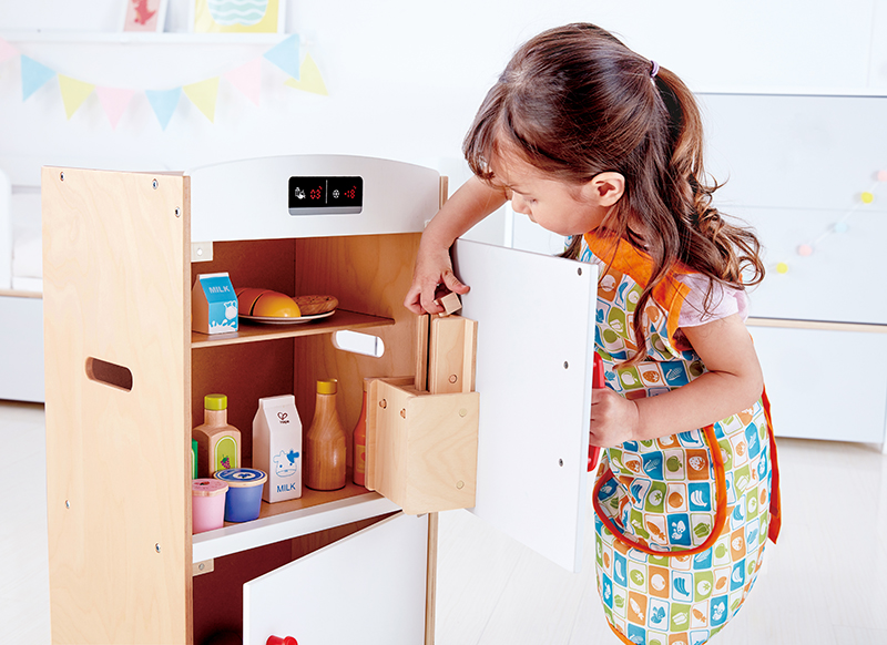 Speelmeubel - koelkast - Hape White Fridge-freezer - 35 x 30 x 74 cm - per stuk