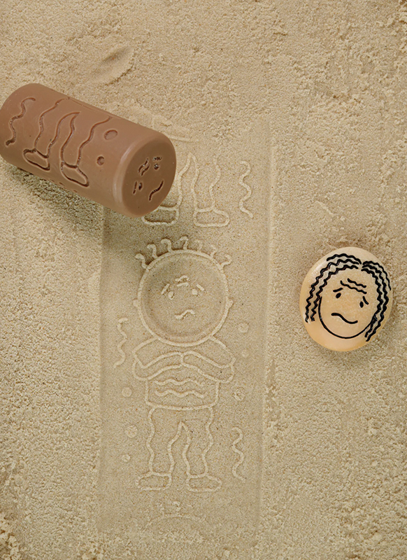Stempels - kleistempels - Yellow Door Let's Roll Emotions - emotie - steenmix - 7,7 x 3,4 cm - boetseren - set van 6