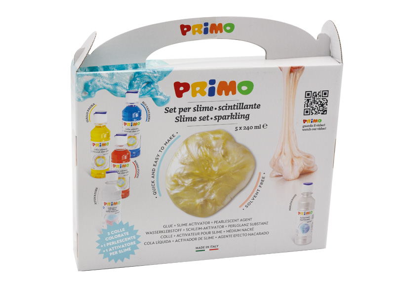 Slijmset - Primo - glitterslijm - set van 5 assorti