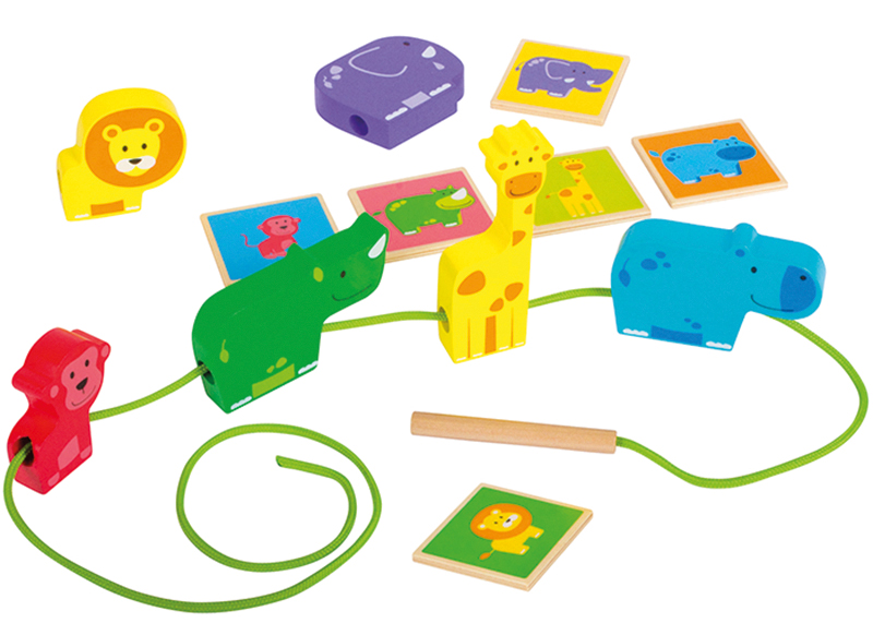 Rijgspel - Beleduc - Safari - Animal Line - rijgen - per spel