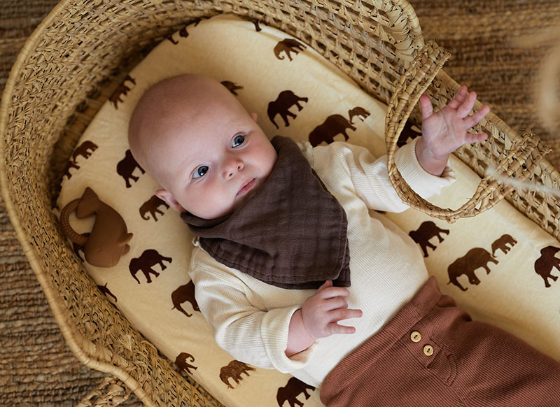 Slab - Jollein - bandana wrinkled cotton - chestnut - per 2 stuks