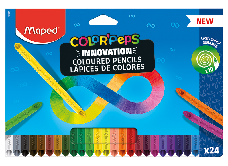 Potloden - kleurpotloden - Maped Color'Peps Infinity - driehoekig - set van 24 assorti