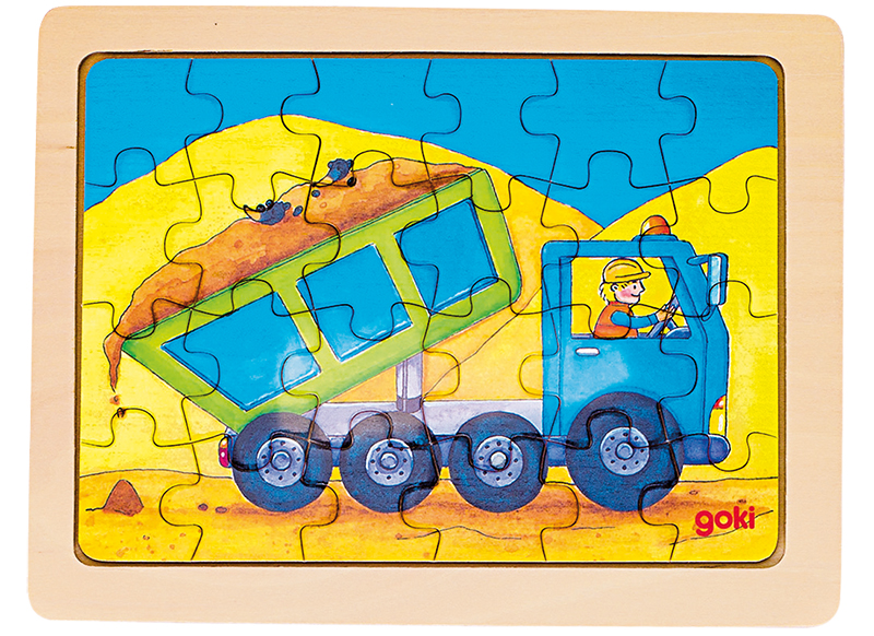 Themapuzzel - Goki - beroepen - 24 stukjes per puzzel - hout - set van 3 assorti