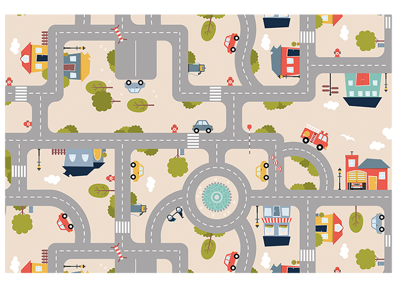 Speelmat - autobaan - 100 x 200 cm - vinyl - per stuk