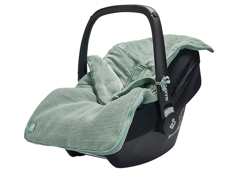 Voetenzak - Jollein - voor autostoel groep 0+ 3/5 punts gordel - basic knit - forest green - per stuk