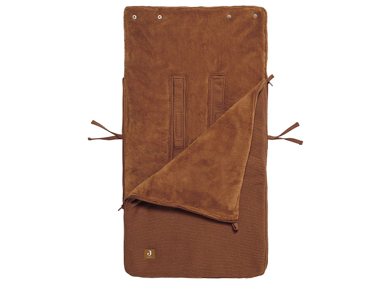 Voetenzak - Jollein - voor autostoel groep 0+ 3/5 punts gordel - basic knit - caramel - per stuk