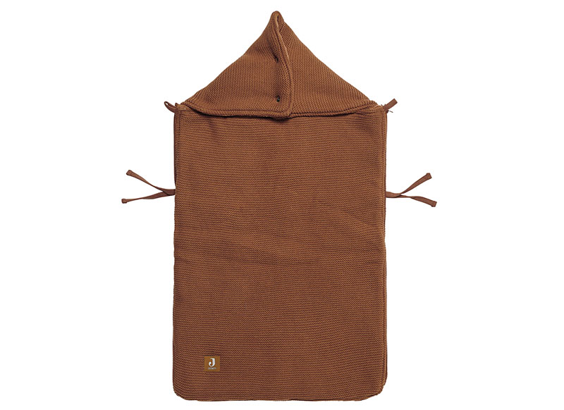 Voetenzak - Jollein - voor autostoel groep 0+ 3/5 punts gordel - basic knit - caramel - per stuk