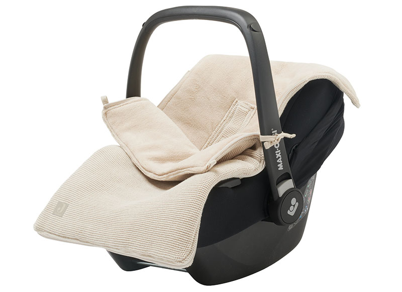 Voetenzak - Jollein - voor autostoel groep 0+ 3/5 punts gordel - basic knit - nougat - per stuk