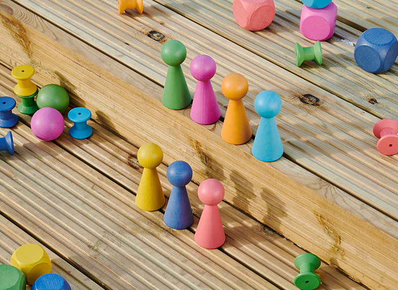 Open-ended - tickit Rainbow Wooden Figures - hout - gekleurd - set van 7