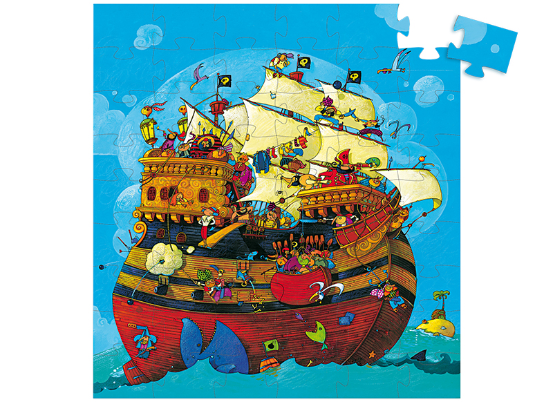 Themapuzzel - Djeco - schip - zeerovers - 54 stukjes - per stuk