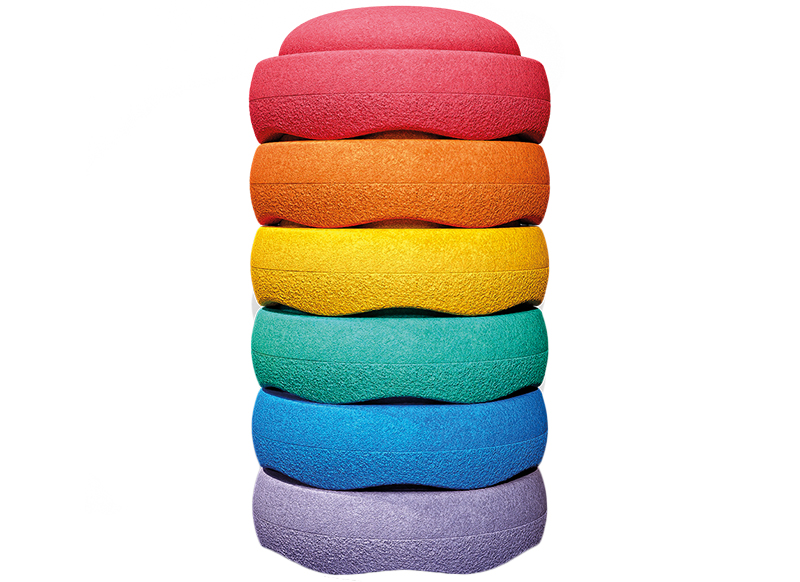 Bewegingsmateriaal - Stapelstein - regenboogset - set van 6