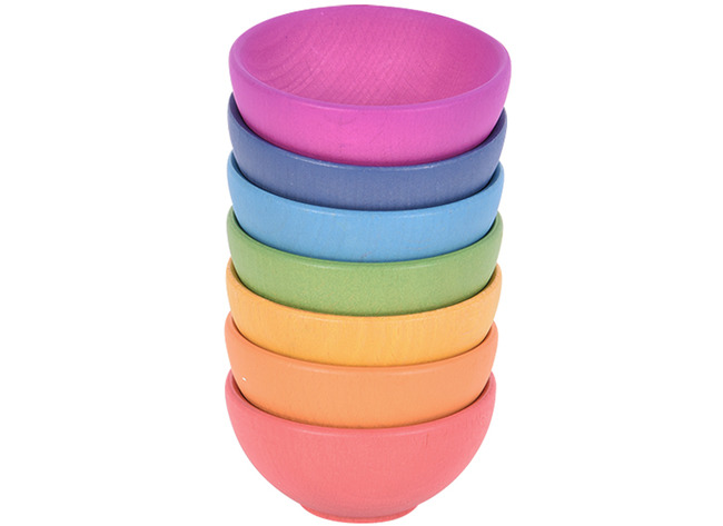 Loose parts - Commotion education - Tickit - rainbow bowls - set van 7