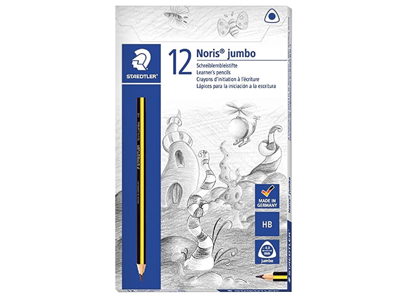 Potloden - grafietpotloden - Staedtler Noris Jumbo - HB - driehoekig - dik - etui - set van 12