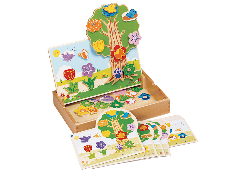 Kleur en vorm - nabouwen - Gogo Toys - kleur en vorm - bloemen - tuin - magnetisch - hout - per spel