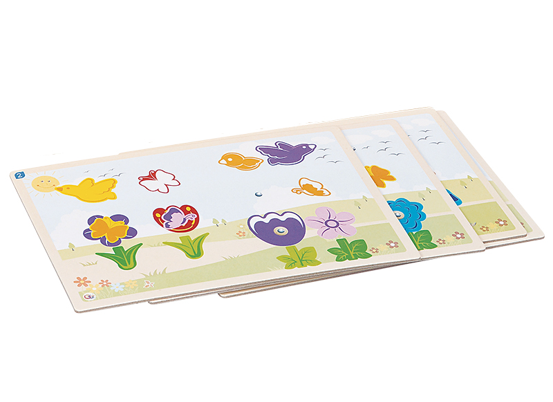 Kleur en vorm - nabouwen - Gogo Toys - kleur en vorm - bloemen - tuin - magnetisch - hout - per spel