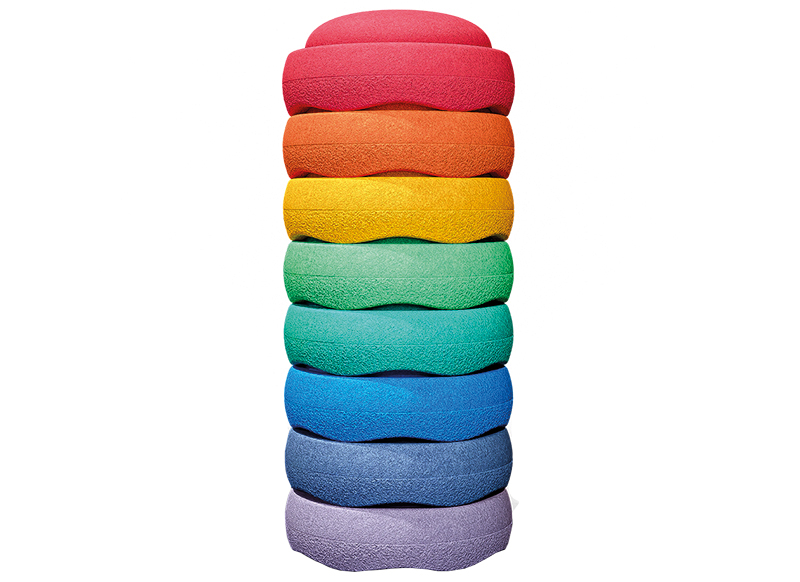 Bewegingsmateriaal - Stapelstein - grote regenboogset - set van 8