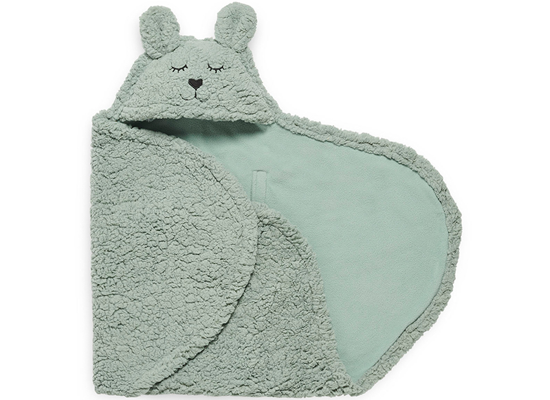 Wikkeldeken - Jollein - bunny - ash green - per stuk