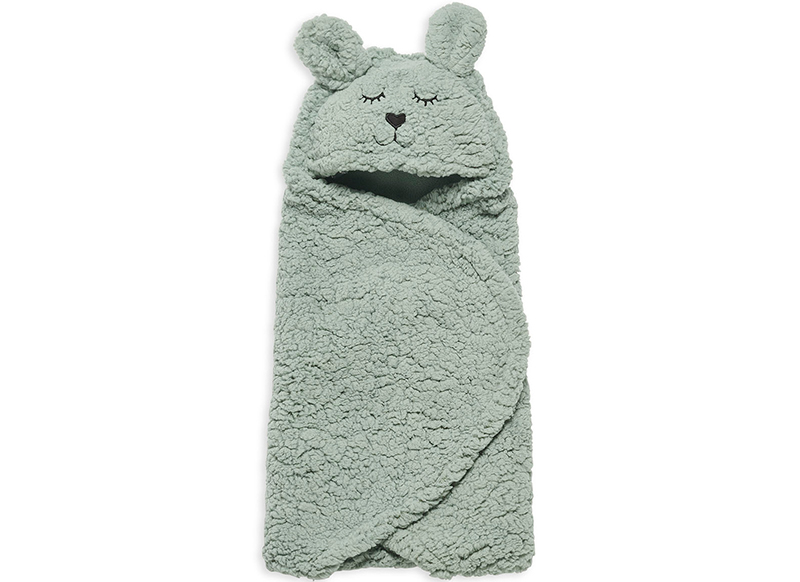 Wikkeldeken - Jollein - bunny - ash green - per stuk