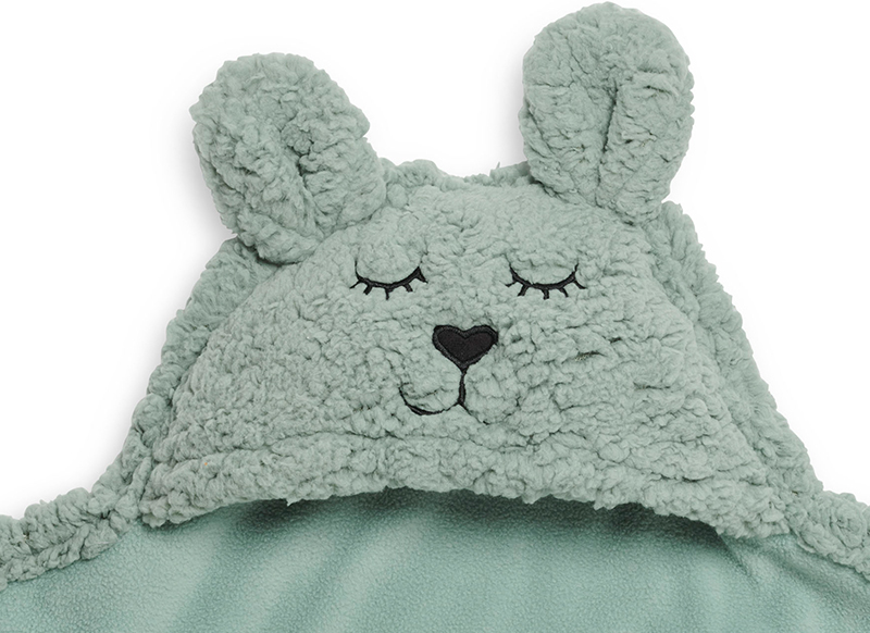 Wikkeldeken - Jollein - bunny - ash green - per stuk