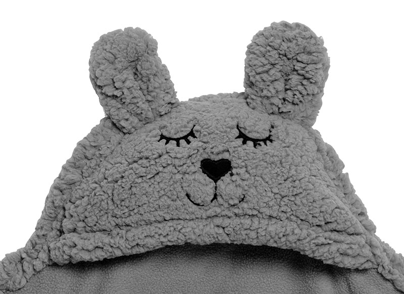 Wikkeldeken - Jollein - bunny - storm grey - per stuk