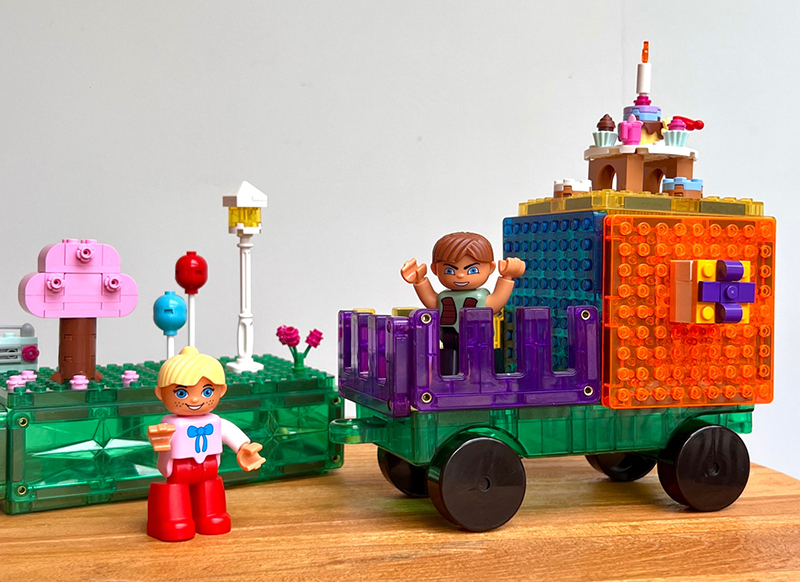 Bouwset - Coblo Bricks - magnetisch - LEGO - set van 12