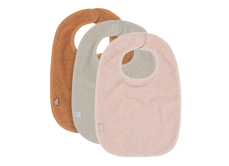 Slab - Jollein - badstof - pale pink/nougat/caramel - per 3 stuks