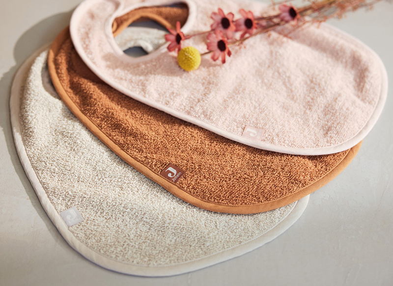 Slab - Jollein - badstof - pale pink/nougat/caramel - per 3 stuks