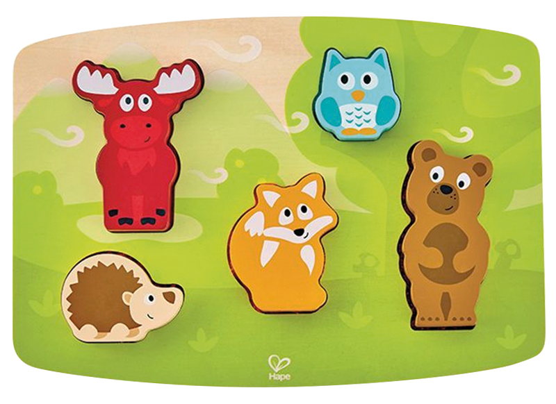 Puzzel - Hape - tactiele puzzel - bosdieren