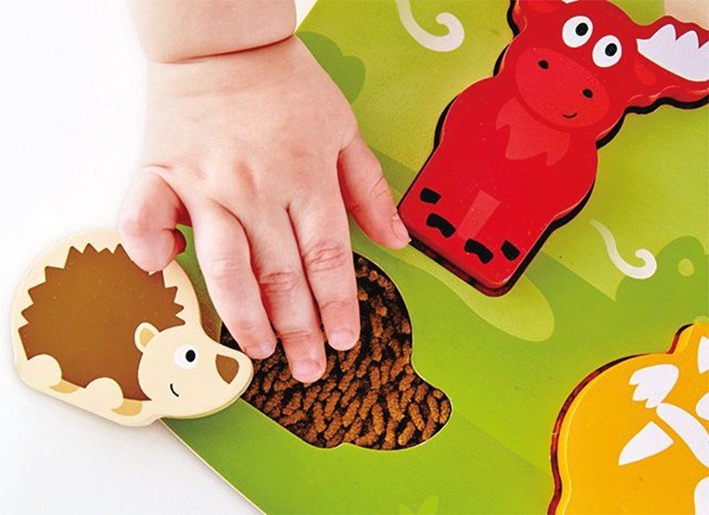Puzzel - Hape - tactiele puzzel - bosdieren