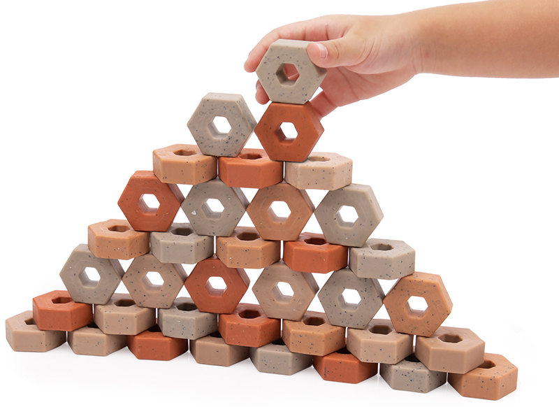 Bouwset - hexagon blokken - Guide Craft - Little Pavers - per set