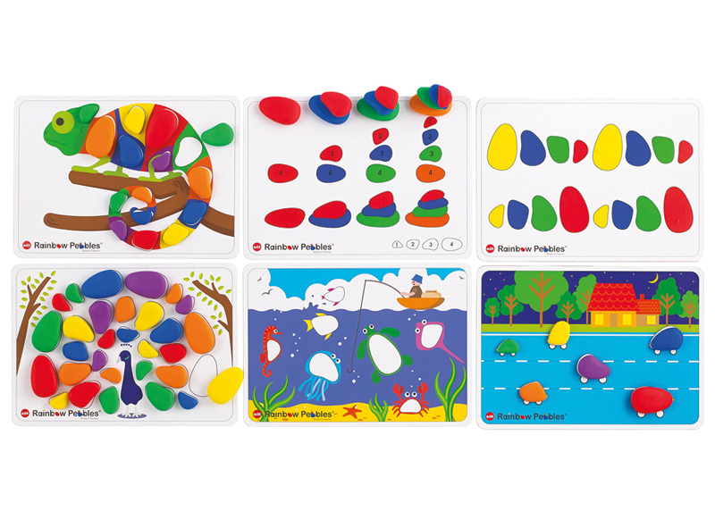 Kleur en vorm - EDX Education Rainbow Pebbles - regenboogstenen - speelset - per spel