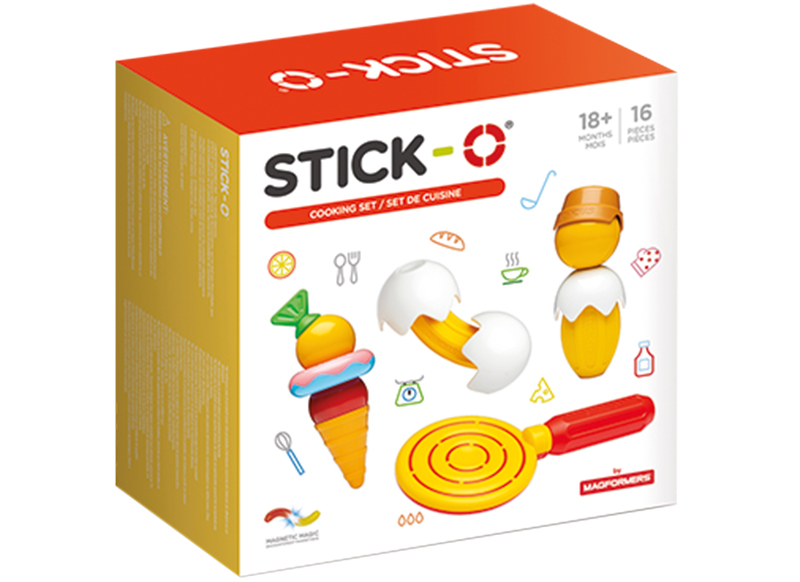 Eerste speelgoed - magnetisch - Clics - stick-o kookset - 16-delig