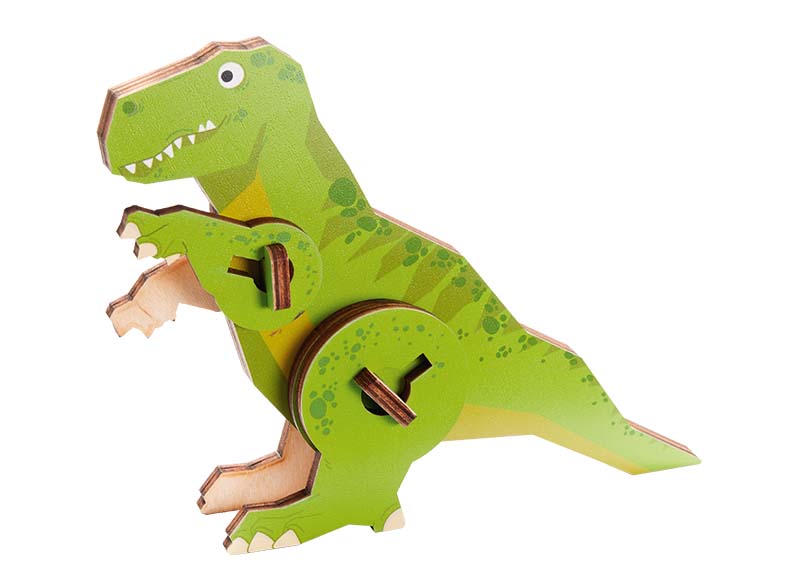Puzzel - 3D - dino - hout - 10 stukjes - per stuk