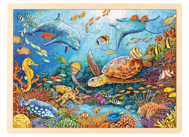 Puzzel - themapuzzel - Goki - onder zee - 96 stukjes - hout - per stuk