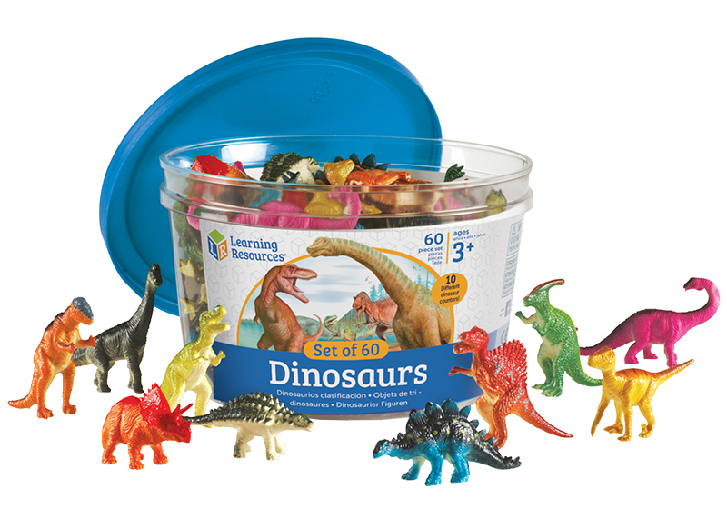 Speelgoed figuren - Learning Resources Dinosaur Counters - dinosaurussen - set van 60 assorti