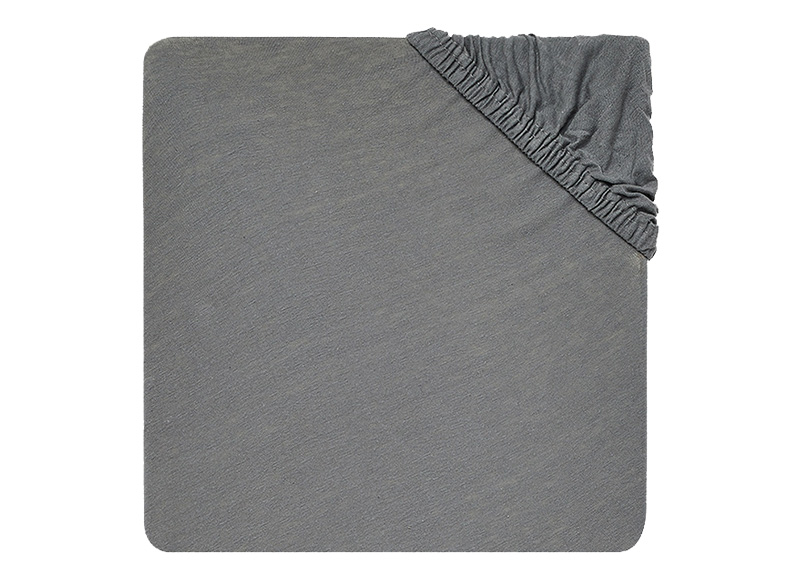 Hoeslakens - Jollein Jersey - 60 x 120 cm - effen - storm grey - per stuk