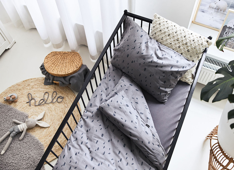 Hoeslakens - Jollein Jersey - 60 x 120 cm - effen - storm grey - per stuk