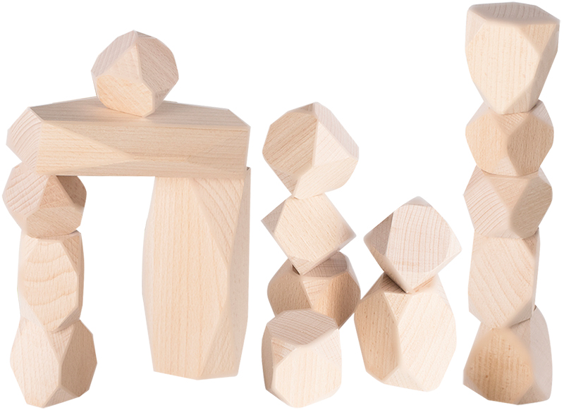 Bouwset - Guide Craft Wood Stackers Standing Stones - blokken - hout - per set