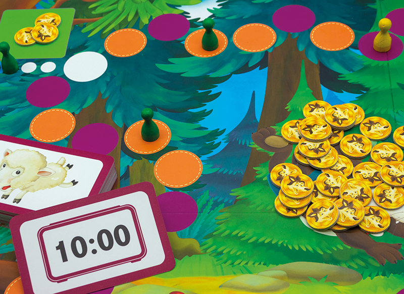 Tijdlezen - Level 21 - Wolfje hoe laat is het? - kloklezen - bordspel - per spel