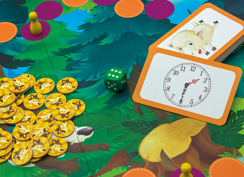 Tijdlezen - Level 21 - Wolfje hoe laat is het? - kloklezen - bordspel - per spel
