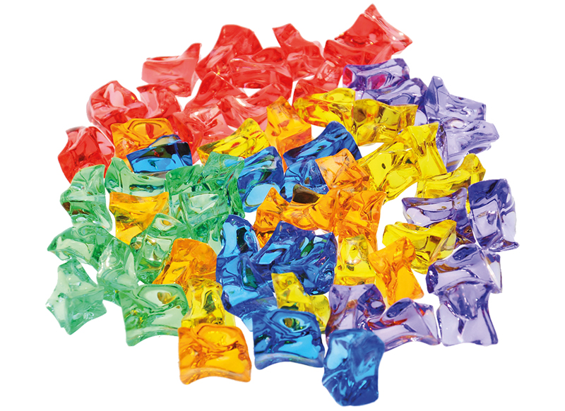 Lichtbord - stenen - transparant - gekleurd - plastic - set van 180 assorti