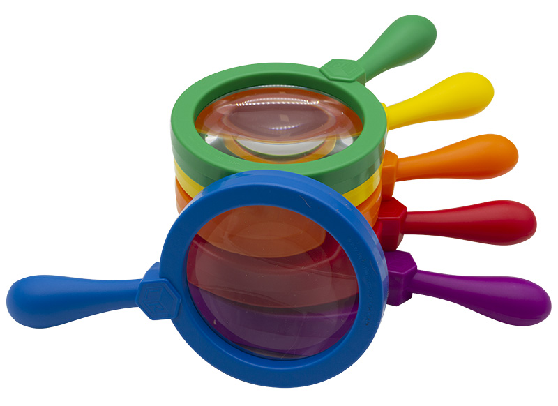 Vergrootglazen - Learning Resources Primary Science Jumbo Magnifiers - x4,5 vergroting - 2,5 cm - set van 6 assorti