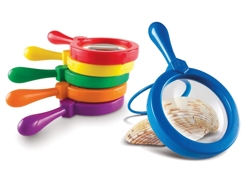 Vergrootglazen - Learning Resources Primary Science Jumbo Magnifiers - x4,5 vergroting - 2,5 cm - set van 6 assorti
