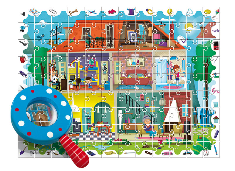 Puzzels - detectieve puzzel - mijn huis - 108-delig