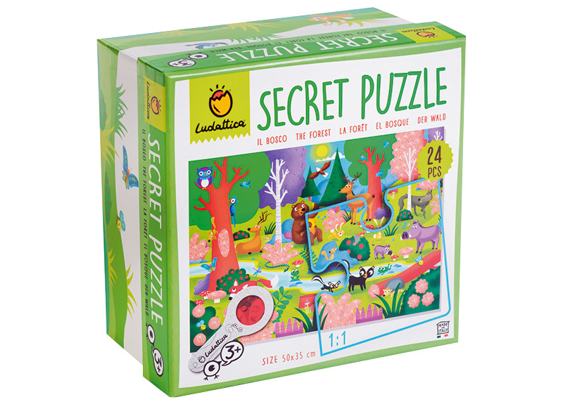 Puzzel - detectieve puzzel - Ludattica - bos - 24 stukjes - met vergrootglas - per stuk